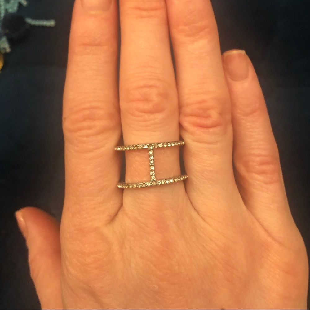 Sterling silver ring with rhinestones